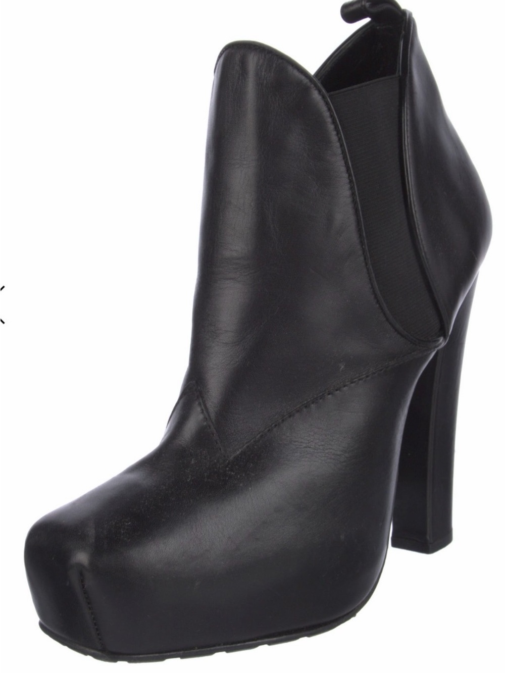 Vero Cuoio Black Leather Platform Ankle Boot Proenza schouler